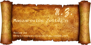 Maszarovics Zoltán névjegykártya